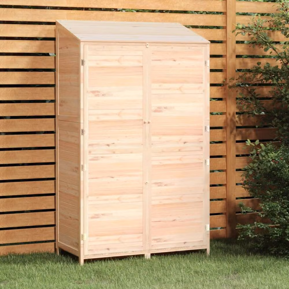 Berkfield Home Rustic Solid Wood Garden Shed in Beige, W/D/H: 102 x 52 x 174.5 cm – 2