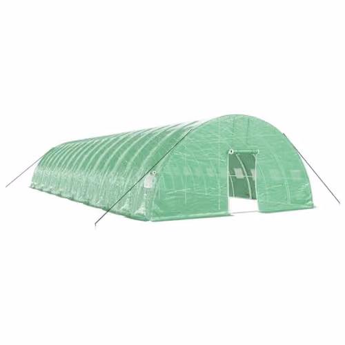 vidaXL Greenhouse with Steel Frame in Green, W: 6 m, D: 16 m, H: 2.85 m – 1