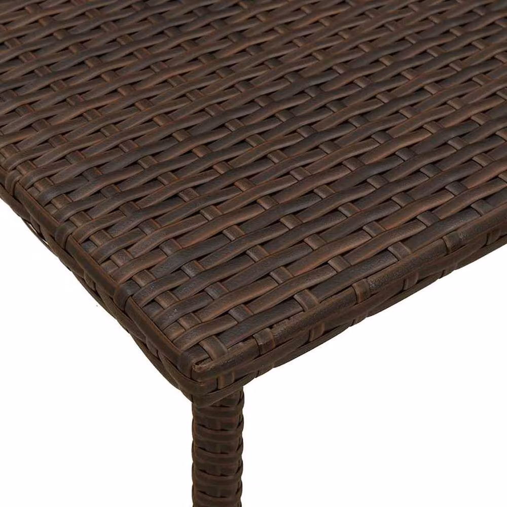 Berkfield Home Garden Rectangular Coffee Table in Brown Poly Rattan and Steel, W: 80 cm, D: 40 cm, H: 37 cm – 3