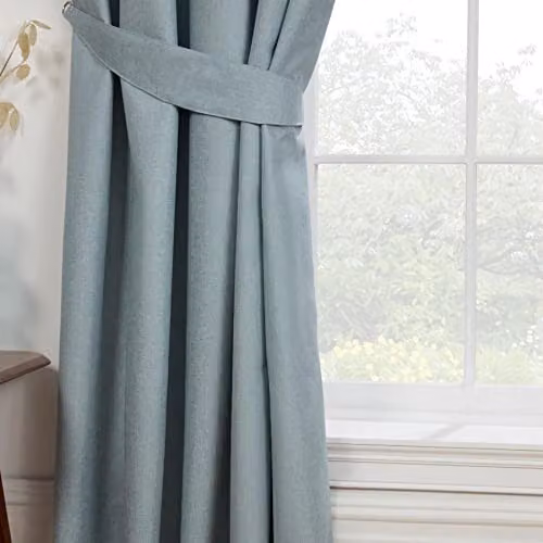 Sundour Eclipse Blue Blackout Pencil Pleat Curtains, Pair, Width: 229.1 cm, Drop: 137 cm – 2