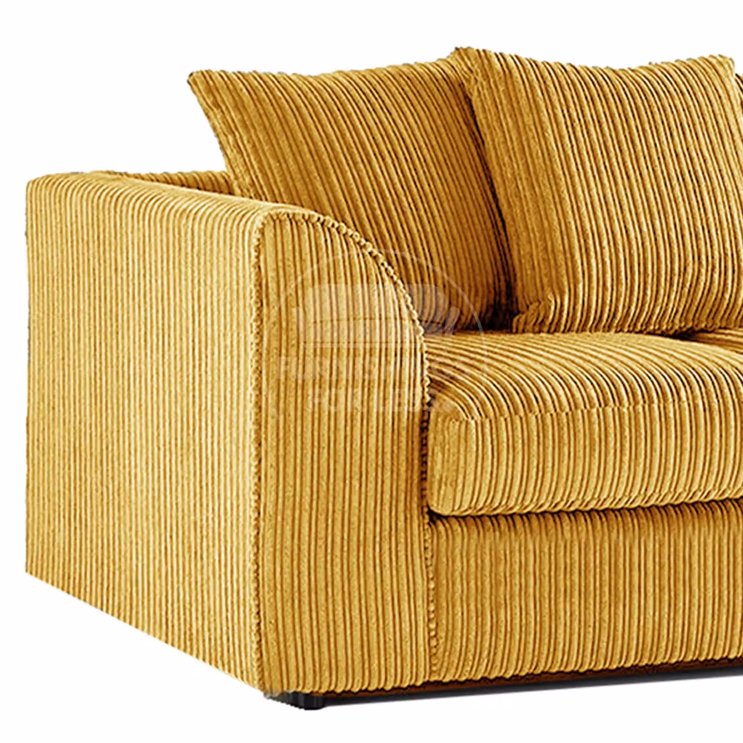 Furnishings For Less UK Luxor 3 Piece Sofa Suite in Mustard Yellow Jumbo Cord Fabric with Scatter Cushions – 3