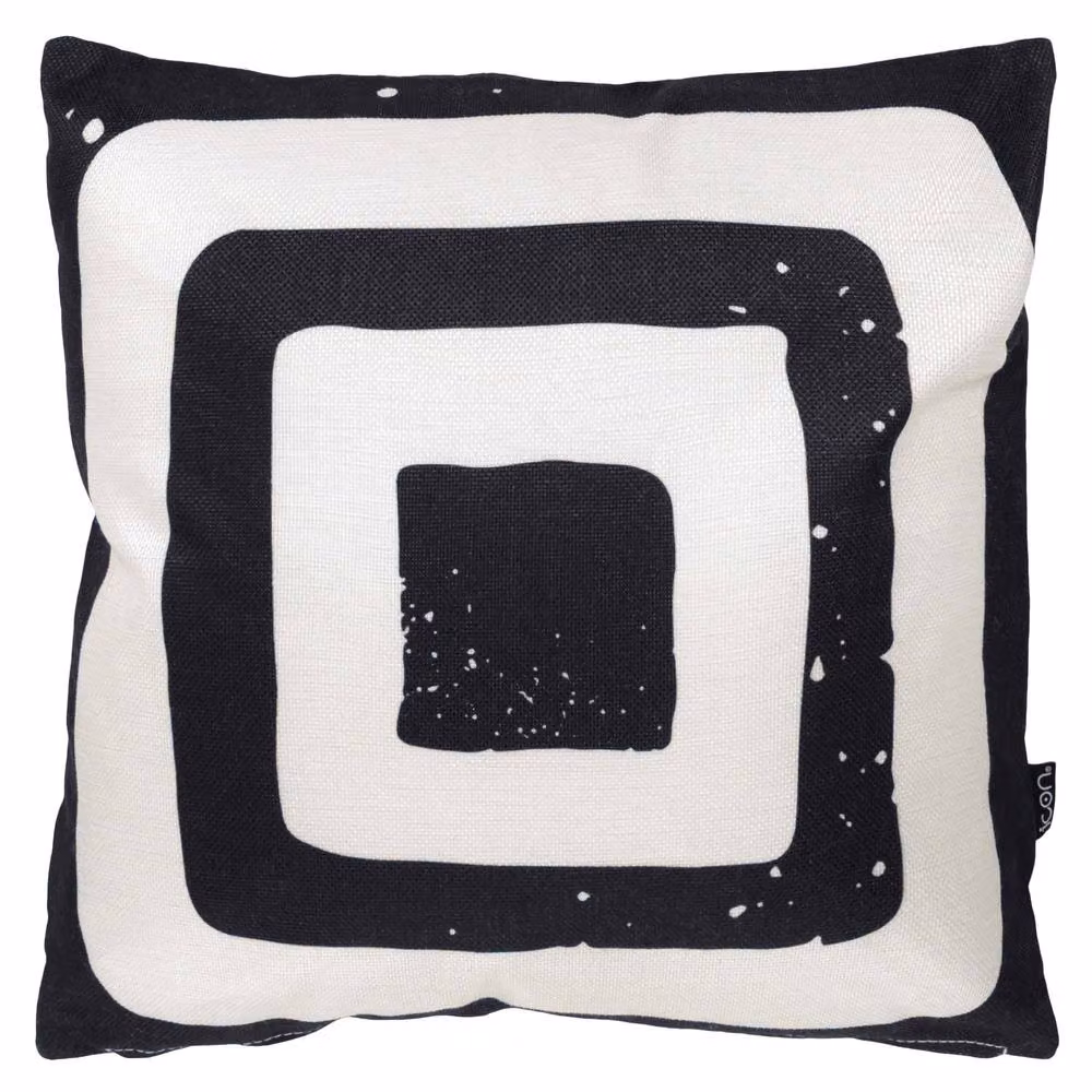icon Set of 2 Boho Collection Indoor Outdoor Square Cushions in Black, W/D/H: 43 x 43 x 43 cm – 3