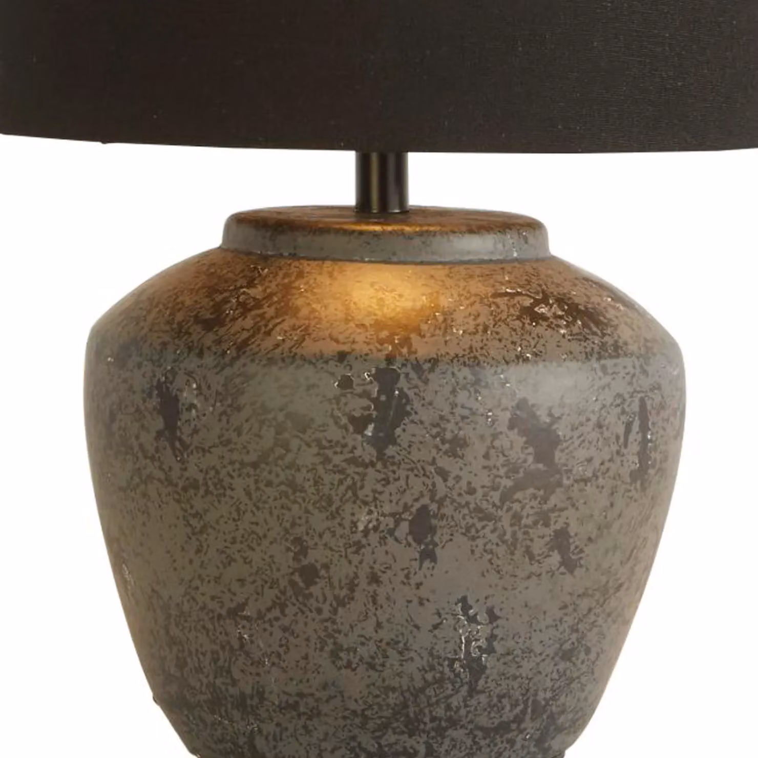 Lighting Collection Black Ceramic Tabletop Lamp with LED Bulb – 3