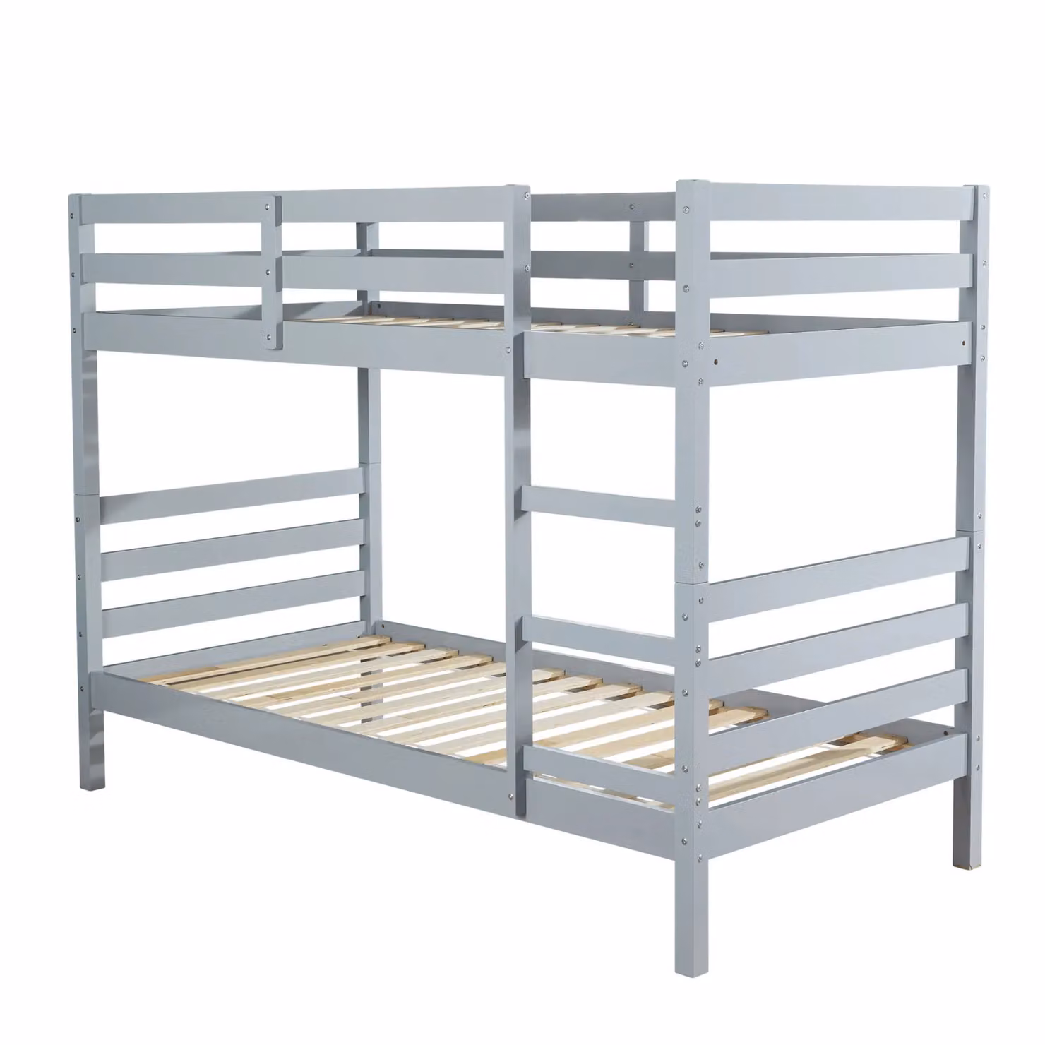 Home Source Hendon Single Painted Bunk Bed Convertible to Two Single Beds in Grey Solid Pine Wood – 5