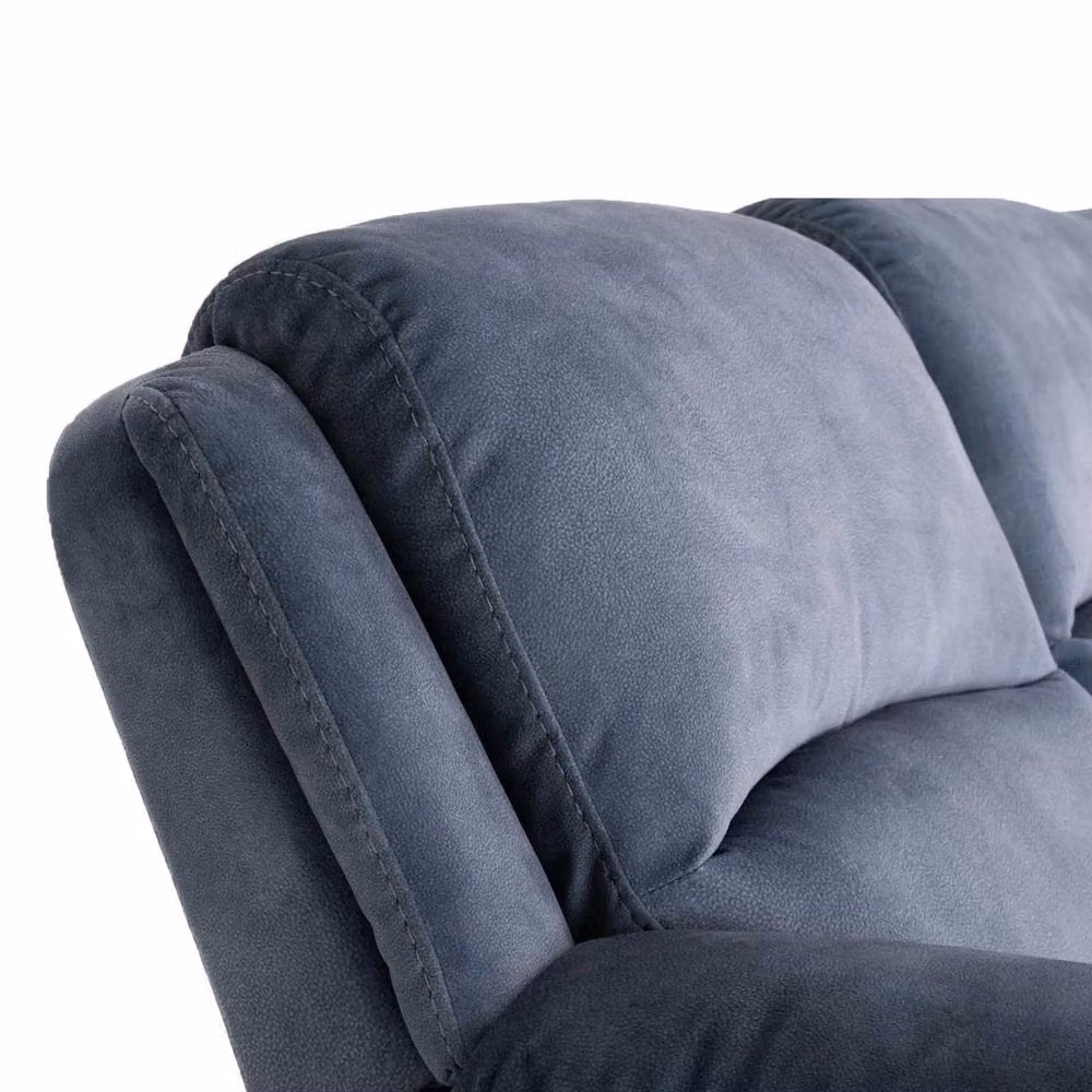 Furnishings For Less UK Bella Electric Reclining 3 Seater Fabric Sofa in Ink Grey with USB Charging and Cup Holders – 4
