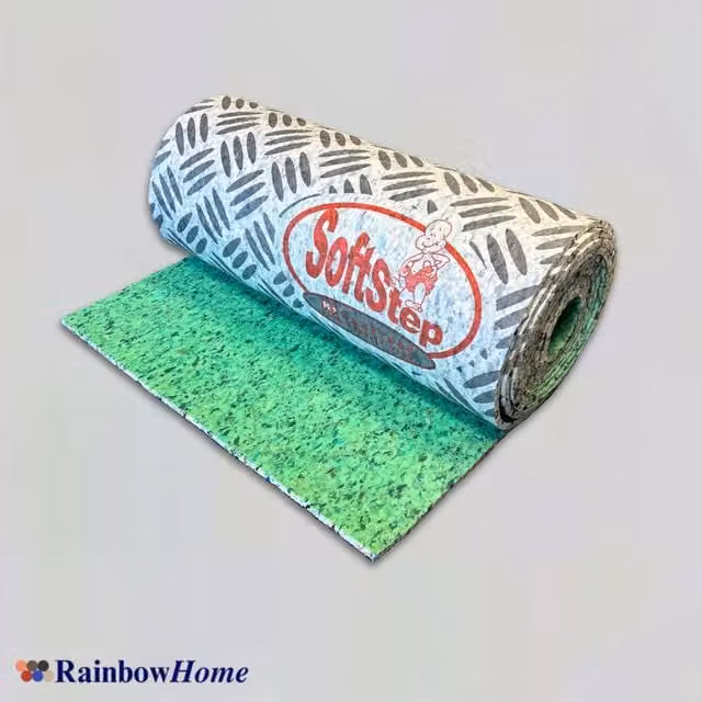 RainbowHome Soft Step Stair Runner Underlay in Green, W: 67 cm, L: 1100 cm