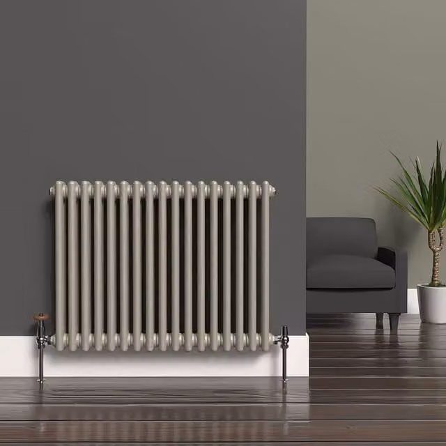 Lux Heat Horizontal Column Radiator in Dune Grey, W: 78.5 cm, H: 60 cm