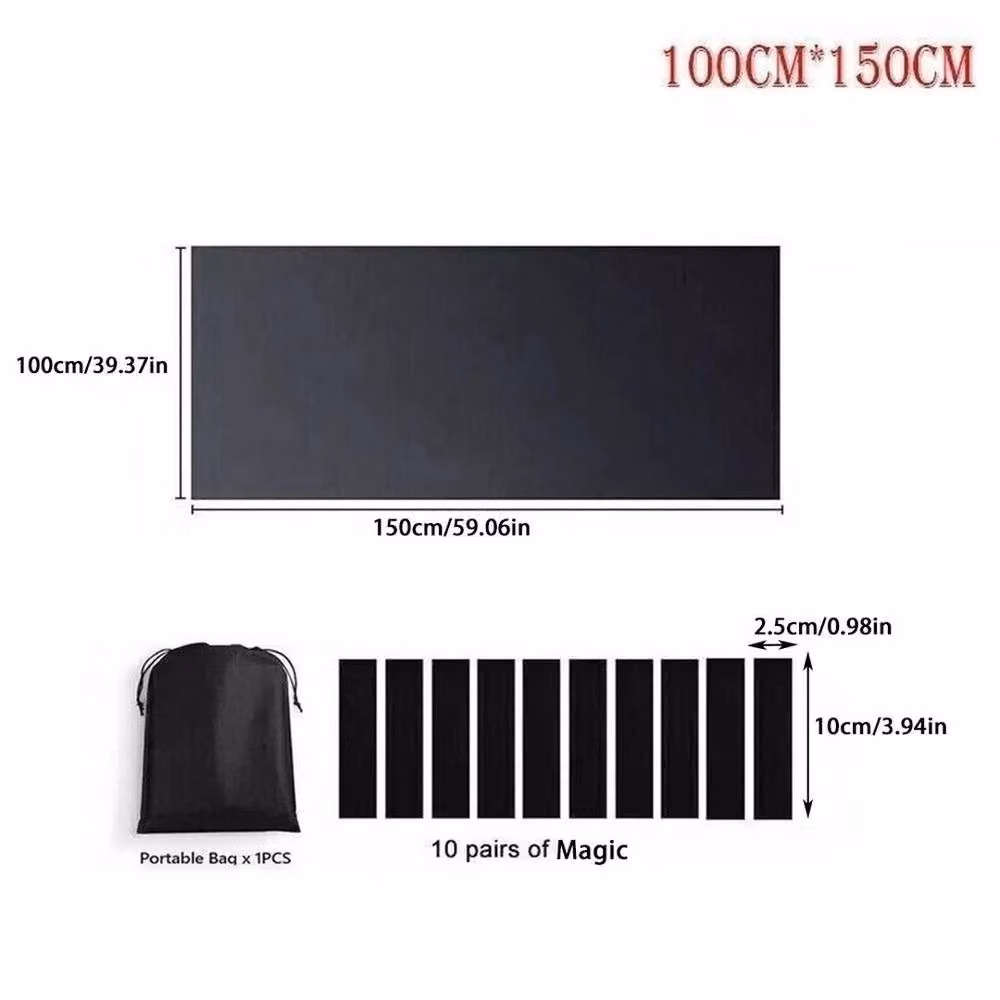 NESTLUNE Blackout Stick On Blinds in Black, W: 100 cm, H: 150 cm – 2
