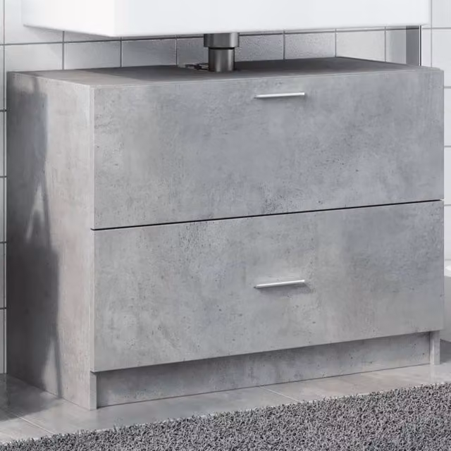 Berkfield Home Sink Cabinet in Concrete Grey, W/D/H: 78 x 37 x 59 cm – 1