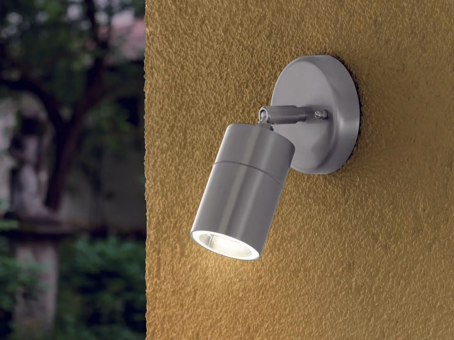 Loops IP44 Adjustable Outdoor Wall Light in Silver Stainless Steel with 5W GU10 Bulb – 2