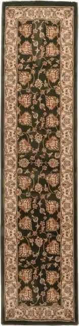 The Rug House Green Floral Classic Rectangular Living Area Rug, W: 60 cm, L: 240 cm