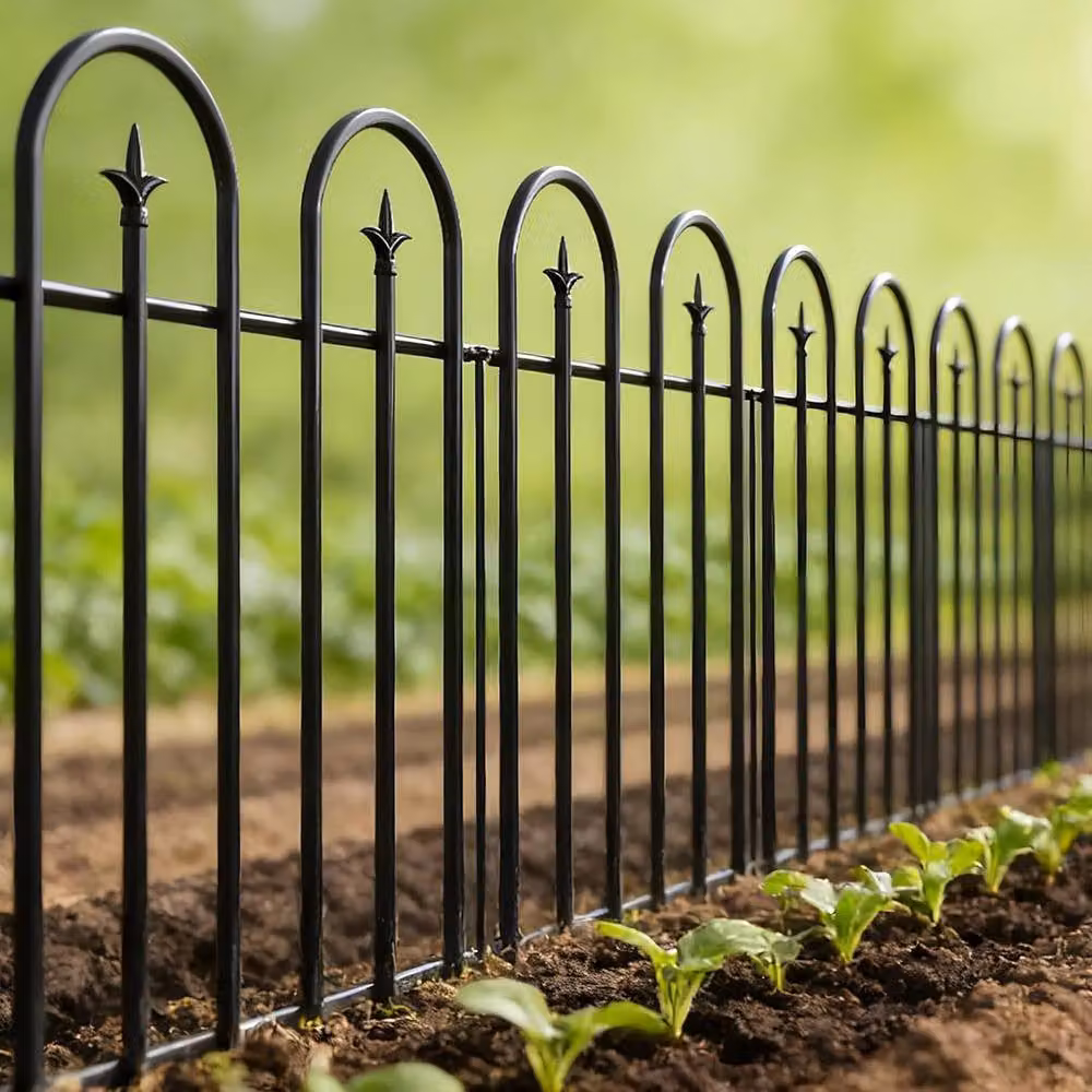 KORVIXA Black Steel Garden Fence, H: 80 cm, W: 60 cm, D: 60 cm – 5