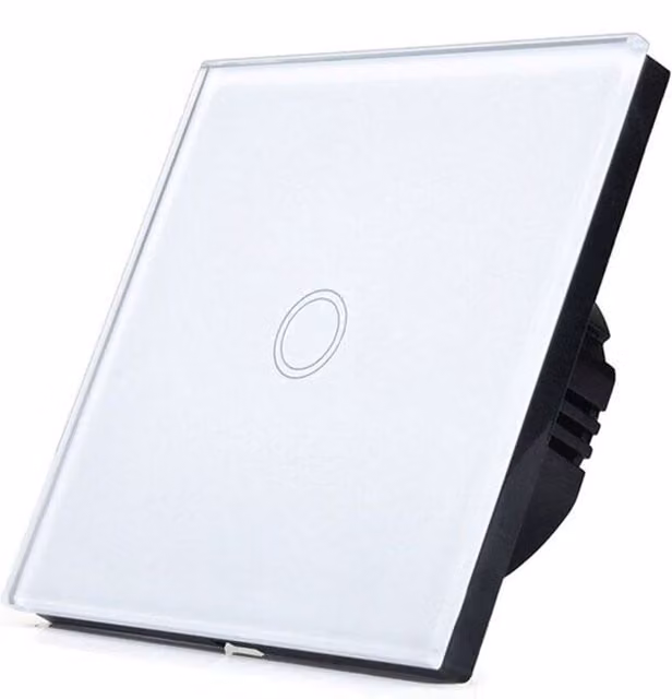 EnerJ Smart WiFi 1 Gang Touch Switch in White with Glass Finish, Compatible with Amazon Alexa and Google Assistant