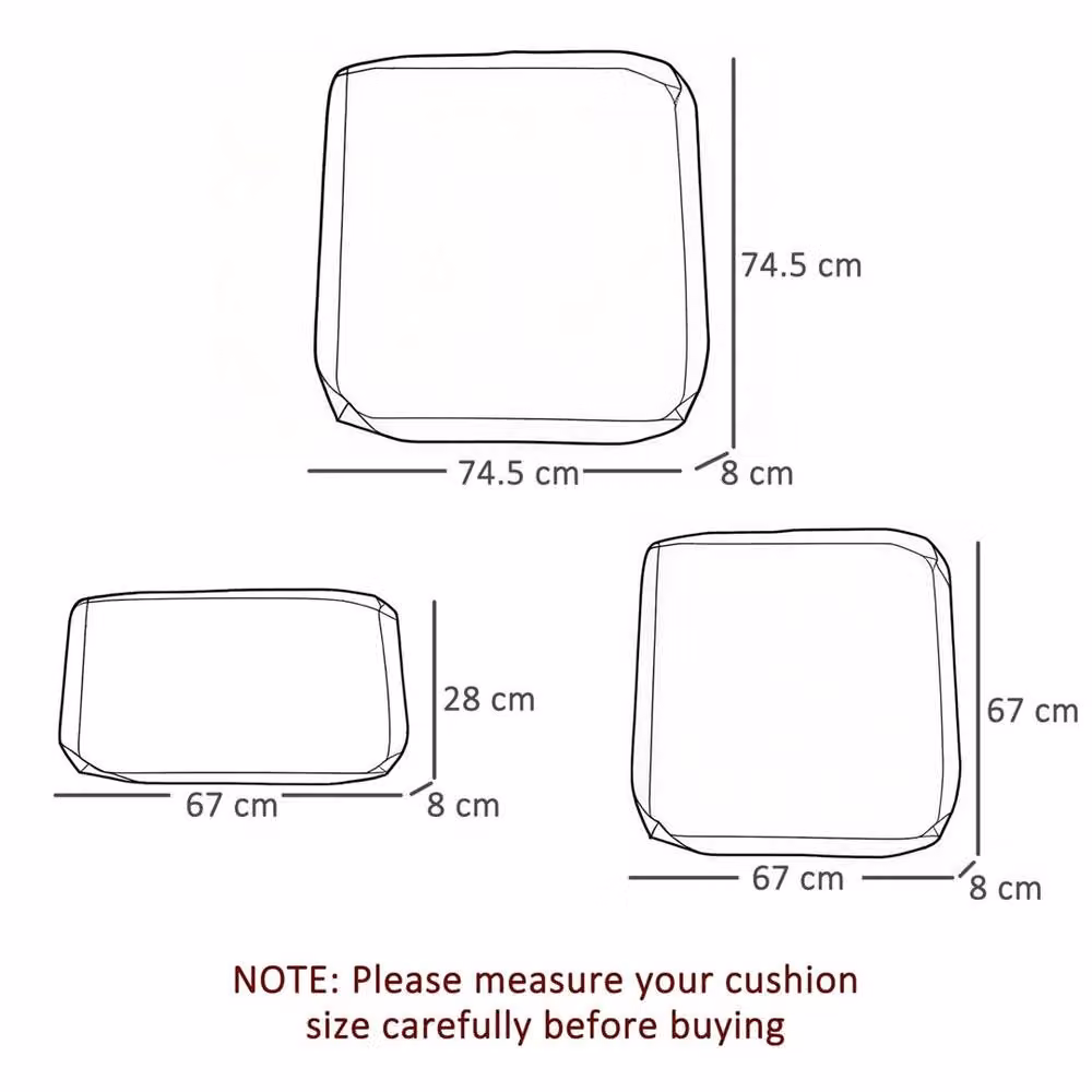 VOGREX Replacement Square Garden Rattan Patio Furniture Cushion Cover in Dark Grey – 2