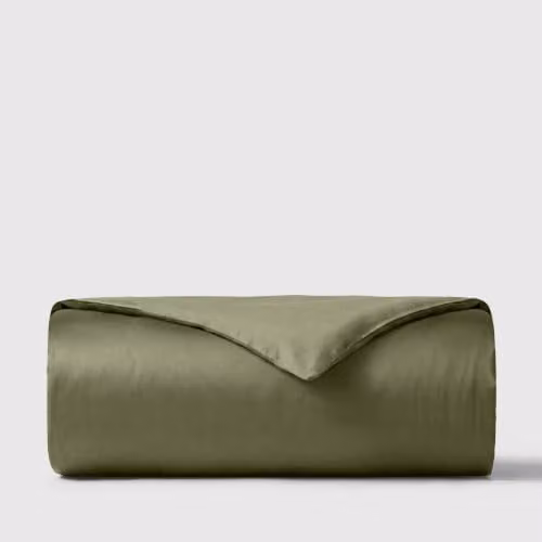 Bedable Green Cotton Mako Sateen Duvet Cover, 460 Thread Count, Single – 1