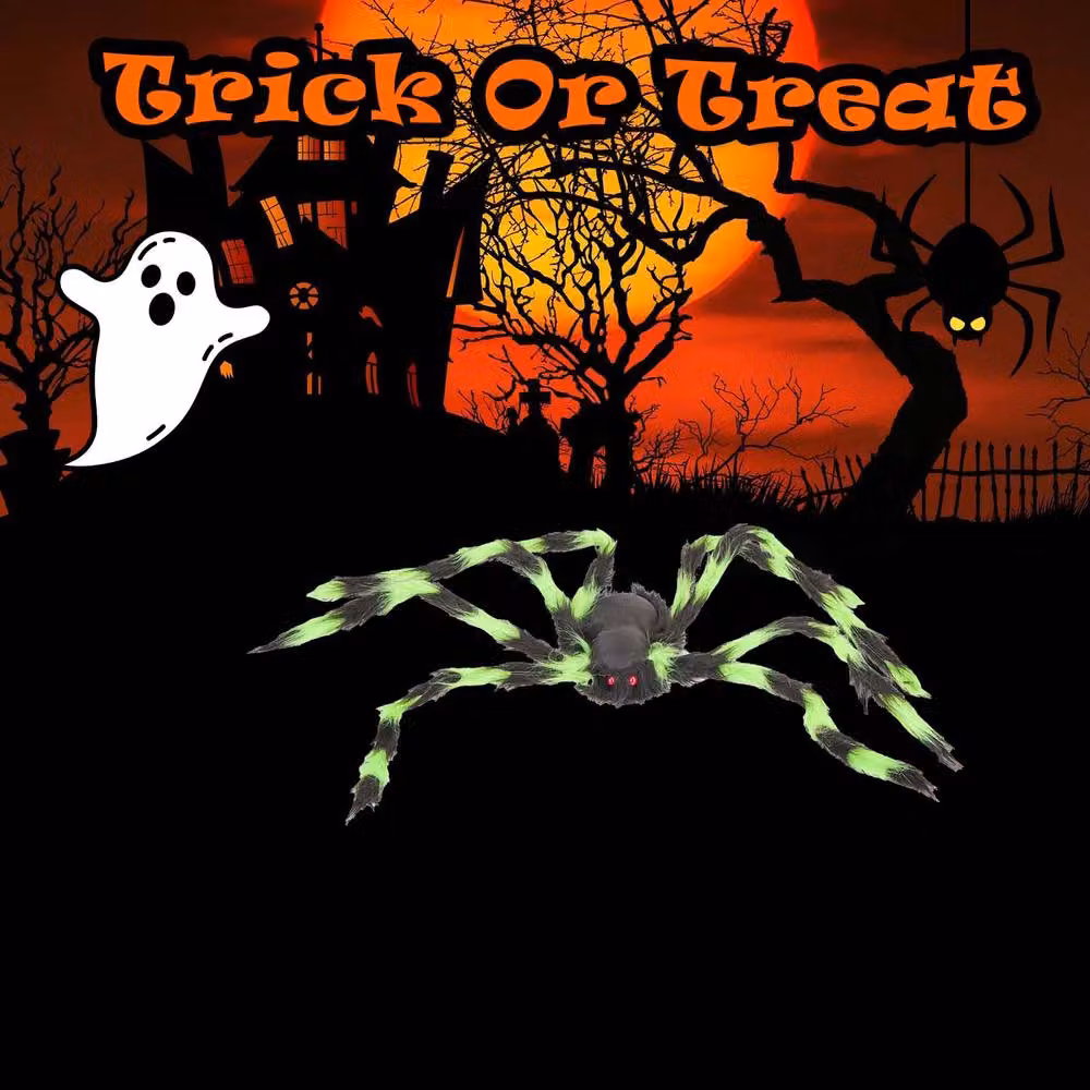 VFM e-Store Halloween Giant Spider Decoration in Green and Black – 3