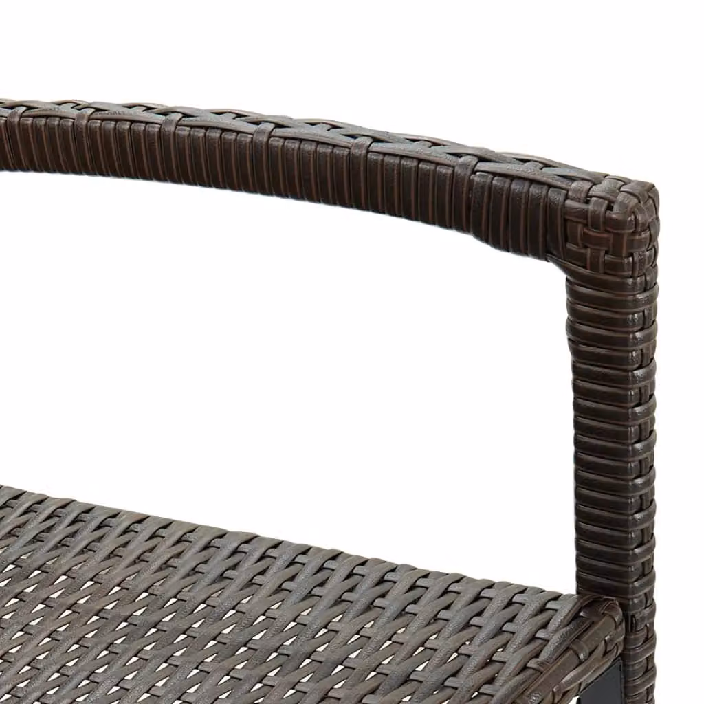 Berkfield Home Set of 4 Brown Poly Rattan and Metal Bar Stools – 3