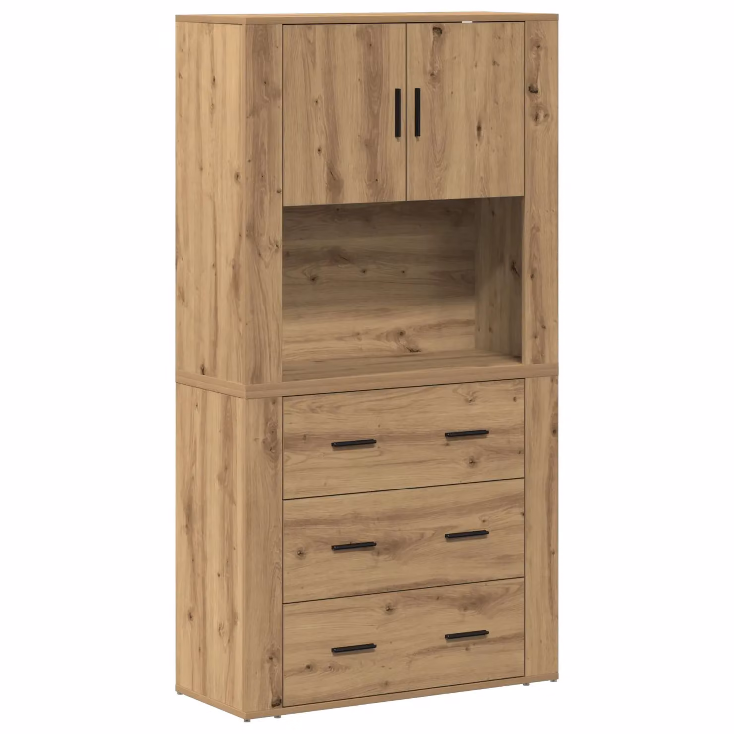 Berkfield Home Artisan Oak Highboard in Brown, W/D/H: 80 x 33 x 150 cm – 2