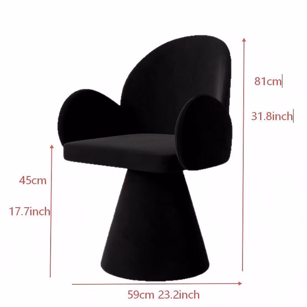 Rolipo Luxury Black Rotating Vanity Stool for Bedroom Dressing Tables – 2