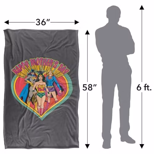 Warner Bros. Justice League Happy Mother's Day Super Soft Fleece Throw Blanket, Multicolour, W/D/H: 91 x 147 cm – 4