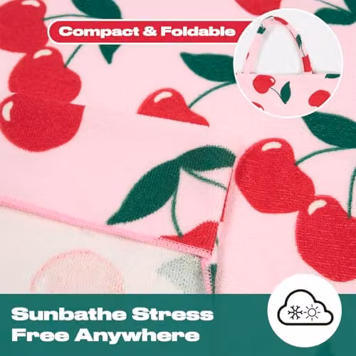 OHS Microfibre Quick-Drying Pink Beach Towel – 4