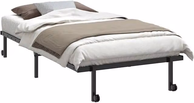 Berkfield Home Elegant Foldable Metal Bed Frame in Black, W/D/H: 104.5 x 190 x 30 cm – 1