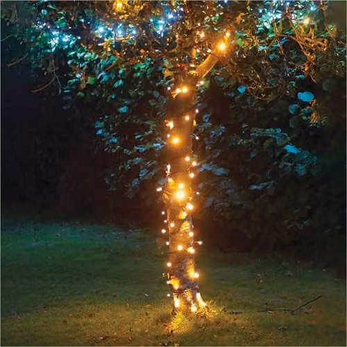 Eagle Connect 40 LED Warm White Outdoor Fairy String Lights with Black Rubber Cable, IP65 Waterproof, Mains Powered