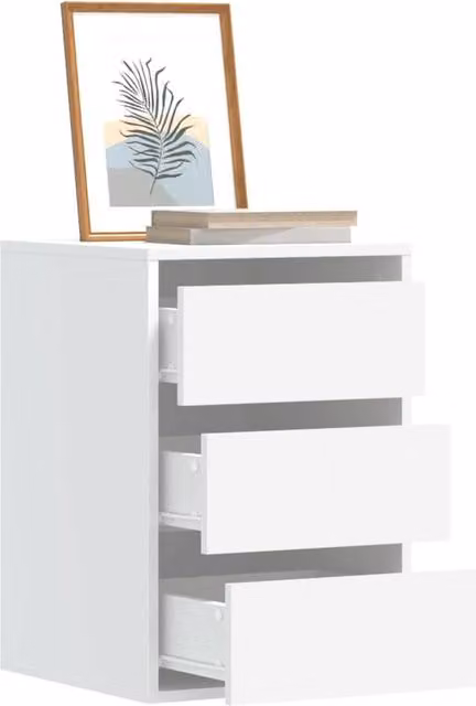 Berkfield Home Corner Chest of Drawers in White, W/D/H: 40 x 41 x 58 cm