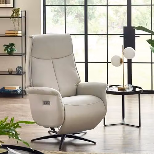 Julian Bowen Sofia Grey Synthetic Leather Swivel Recliner Chair – 1