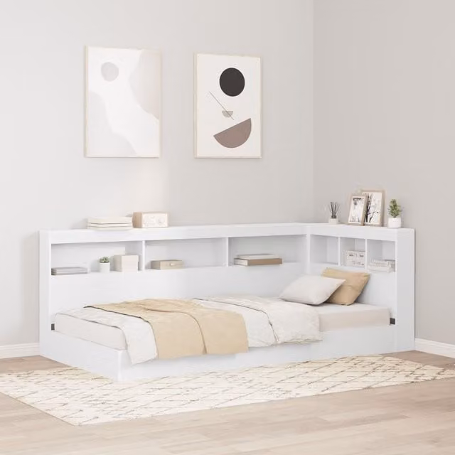 Berkfield Home White Engineered Wood Storage Headboard with Integrated Shelf, Width: 80 cm