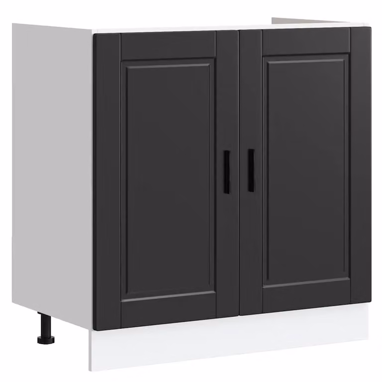 Berkfield Home Porto Black Freestanding Sink Base Cabinet W/D/H: 80 x 46 x 81.5 cm
