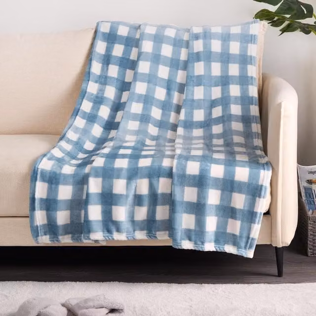 OHS Blue Checked Gingham Blanket