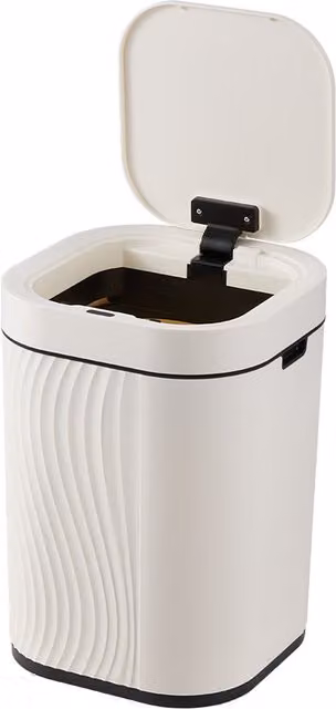 Livingandhome Smart Sensor Bin with Soft-Close Lid, White, 12L