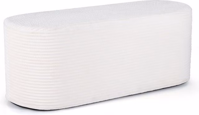 Costway Modern Upholstered End of Bed Stool in White
