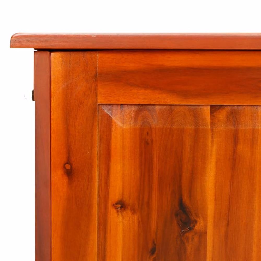 Berkfield Home Rustic Brown Acacia Wood Storage Chest with Lid, W: 55 cm, D: 57 cm, H: 55 cm – 4