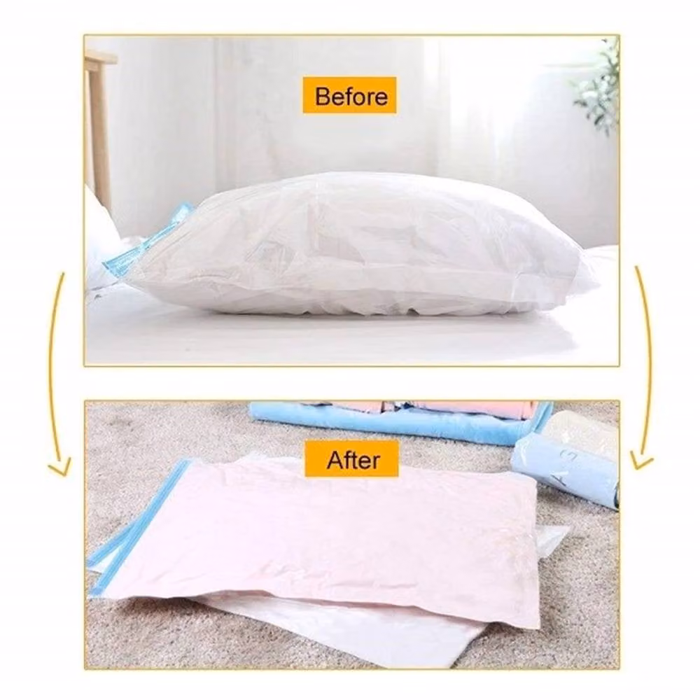 EONLION 6 Pack Roll Up Compression Vacuum Storage Bags in Clear, Width: 50 cm – 1
