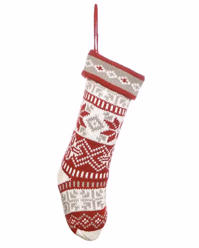Dibor Set of 4 Red Fair Isle Nostalgia Knit Christmas Stockings – 2