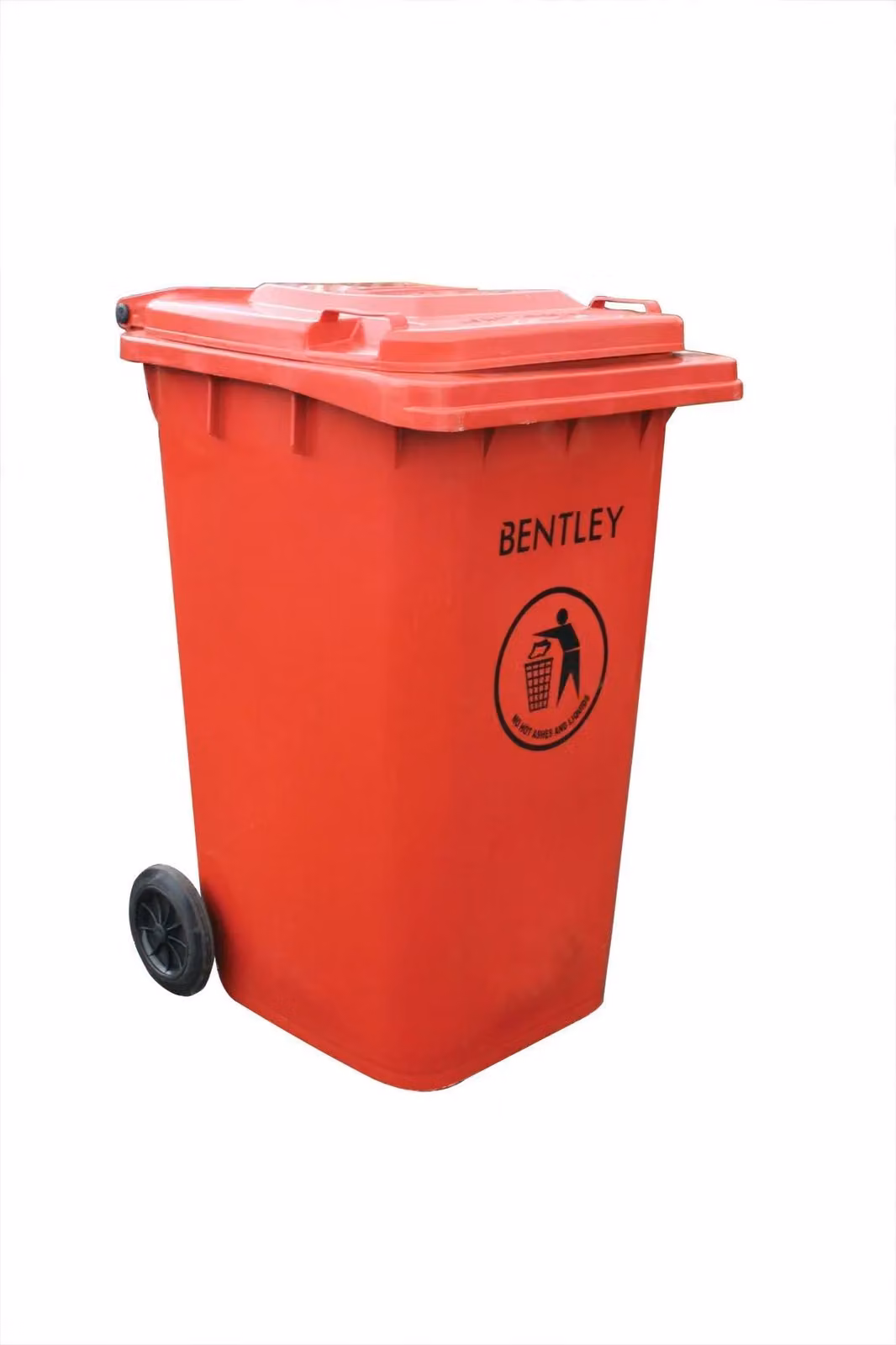 Charles Bentley 240 Litre Red Plastic Wheelie Bin with Flip Lid, H 99 x W 73 x D 58.5 cm – 2