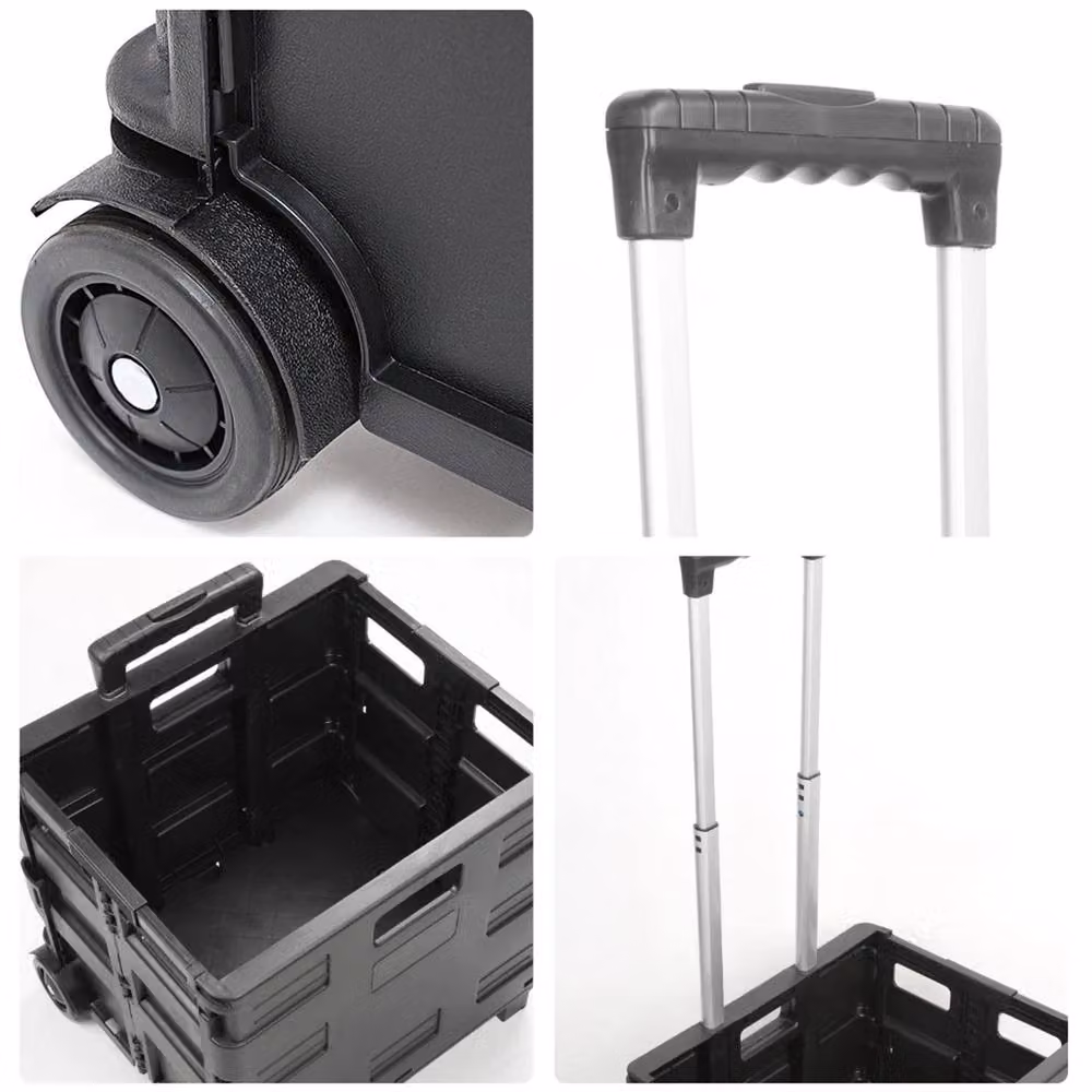 SPETLEK 45L Folding Shopping Trolley Boot Cart in Black – 3