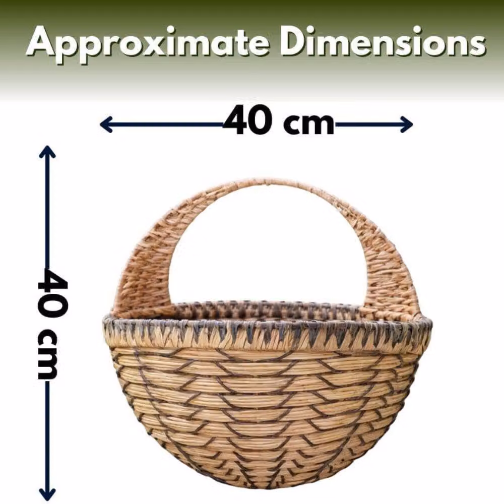 Marco Paul Brown Faux Rattan Hanging Flower Basket Planter, Diameter: 40.64 cm – 2