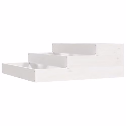 vidaXL White Solid Wood Pine Planter W: 78 cm, D: 78 cm, H: 27 cm – 1
