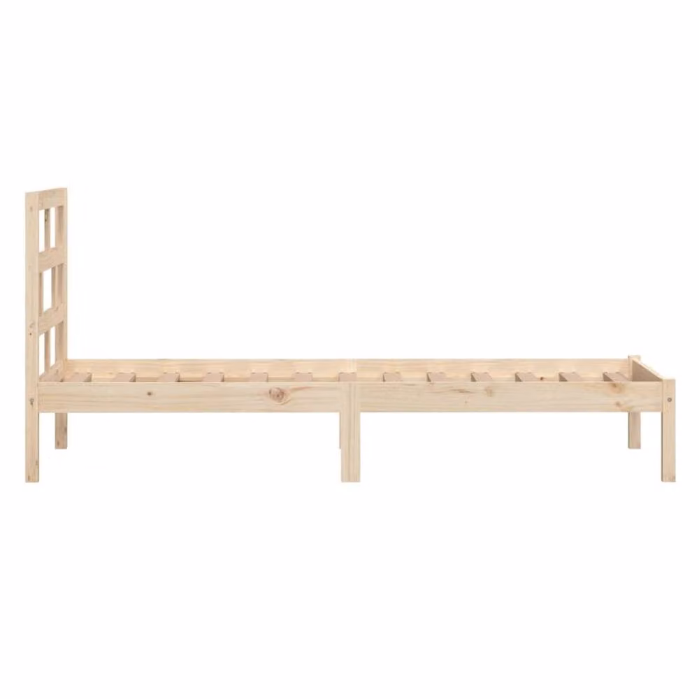 Berkfield Home Small Single Solid Pine Wood Bed Frame, Brown, W: 75 cm, L: 190 cm – 2