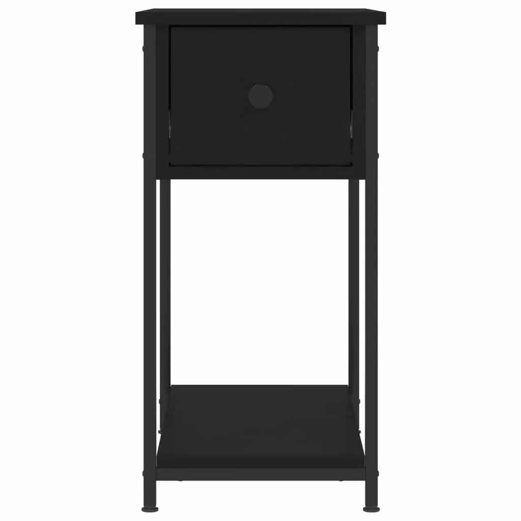 Berkfield Home Set of 2 Black Modern Bedside Cabinets, W/D/H: 30 x 60 x 60 cm – 4