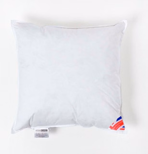 Homescapes Duck Down and Feather Cushion Pad Insert, White, W/D/H: 55 x 55 x 55 cm