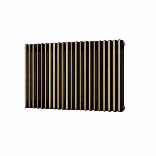 UK Radiators Alpha 3 Column Horizontal Traditional Cast-Iron Style Radiator in Gold, H: 60 cm, W: 99.9 cm