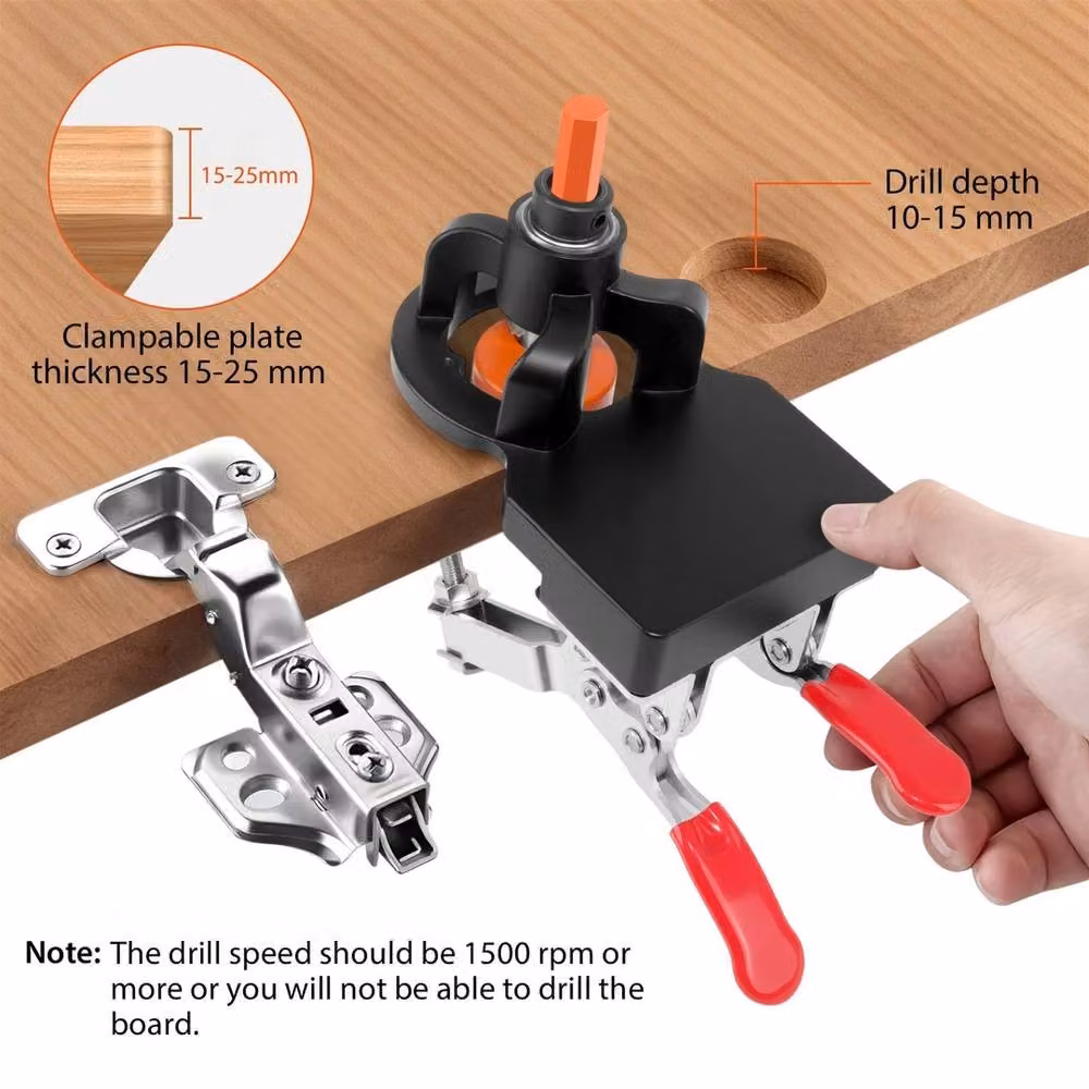 VOGREX 35mm Concealed Hinge Drilling Jig Kit, Multicolour – 3