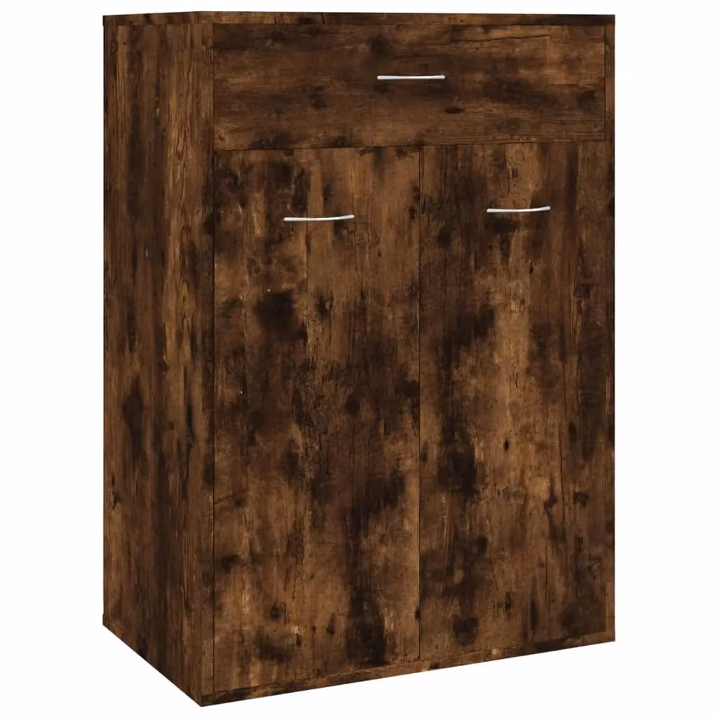 Berkfield Home Smoked Oak Shoe Cabinet in Brown, W/D/H: 60 x 35 x 84 cm – 2