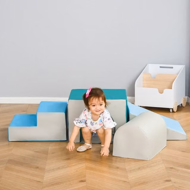 HOMCOM 4-Piece Multicoloured Foam Soft Play Stacking Set for Toddlers