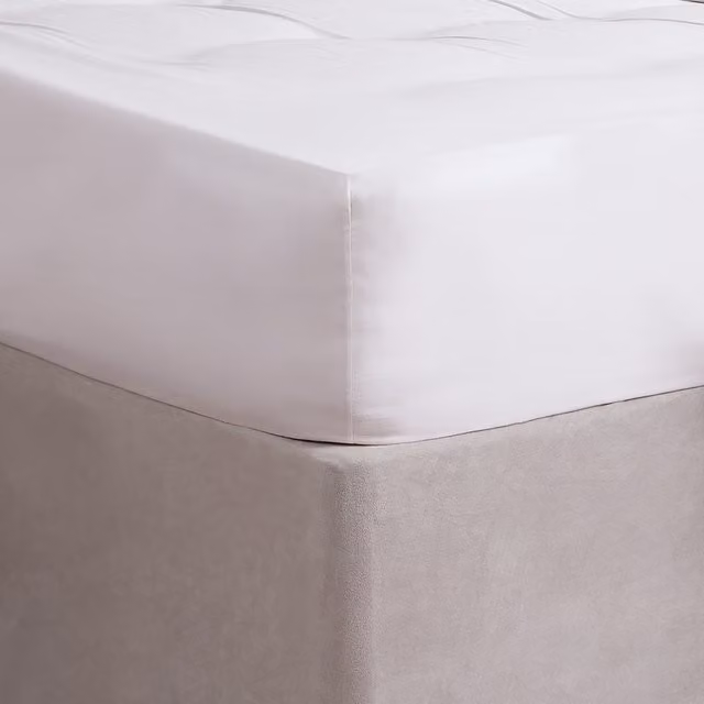 Highams 400 Thread Count Soft Cotton Luxury Fitted Bed Sheet, White, W: 180 cm, D: 200 cm