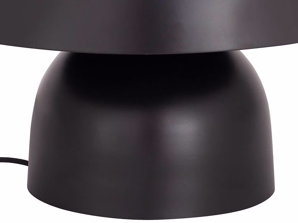 Vente-unique Sidney Mushroom Metal Table Lamp in Black and Gold/Brass, D: 31 cm, H: 25 cm – 4